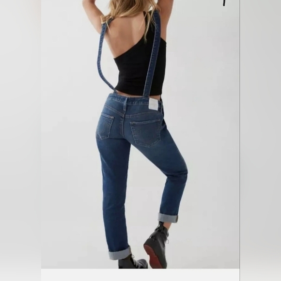 True Religion Women's Blue Denim Overalls - Picture 1 of 6